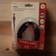 GE 6ft S-Video 4-Pin Male to Male Cable for TV VCR DVD