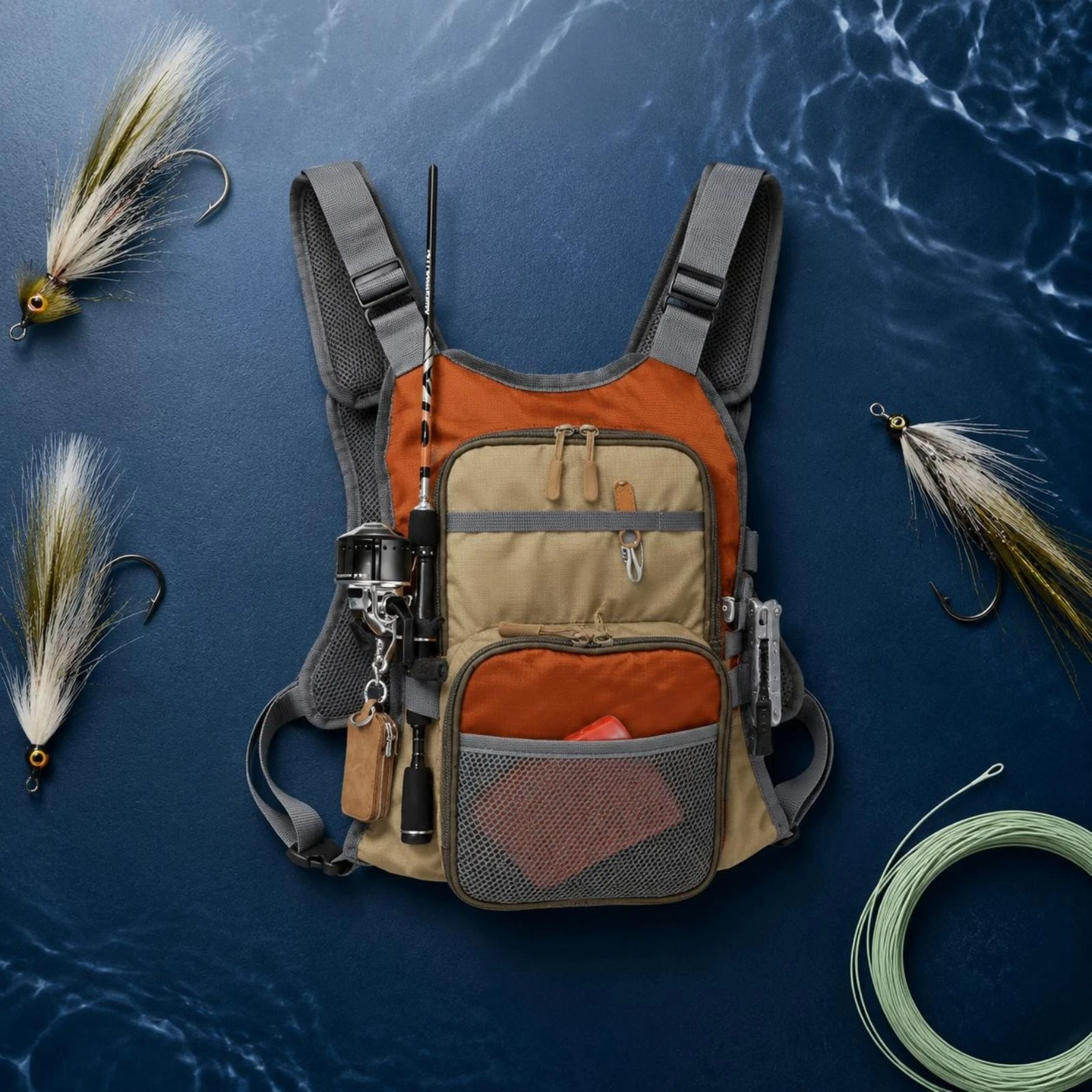 Fly Fishing Chest Bag Lightweight Fly Fishing Vest Pack Sturdy for Anglers