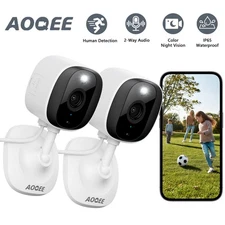 2X AOQEE 2K Home Security Camera Outdoor/Indoor for /Pet/Baby Color Night Vision
