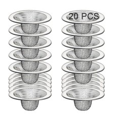 Beyoslf 20Pcs Bathroom Sink Drain Strainer Screen Mesh, 2.75'' Stainless Stee...