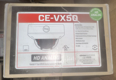 NEW - Vandal X Clinton Electronics CE VX50 IR Dome Camera - 600 TVLs