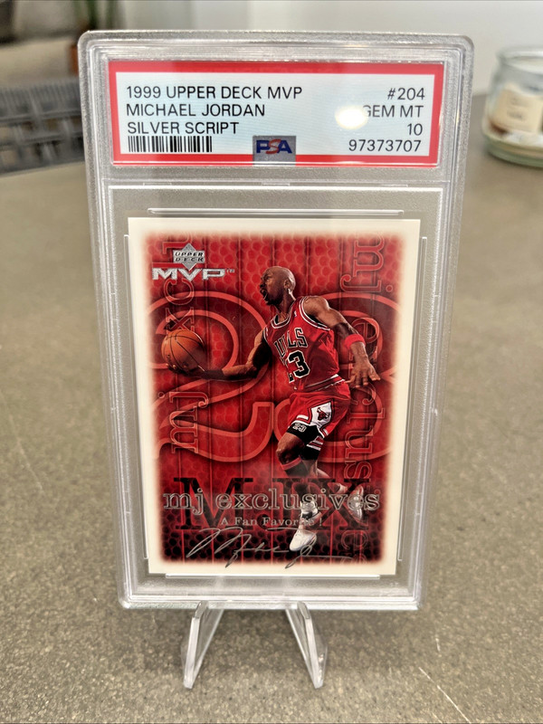 1999 Upper Deck MVP #204 Michael Jordan Silver Script Signature PSA 10 Gem Mint