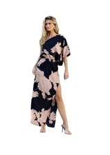 NEW Baltic Born Women's Blue Floral One Shoulder Halston Maxi Dress Size Large 