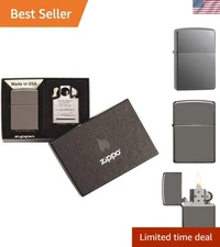 Refillable Windproof Brass Pocket Lighter Set with Pipe Insert - Unique Gift