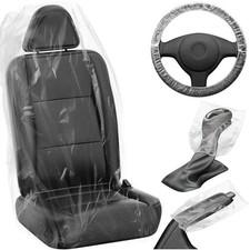 250 Pcs Disposable Car Seat Covers Clear Plastic Vehicle Seat Protector Set