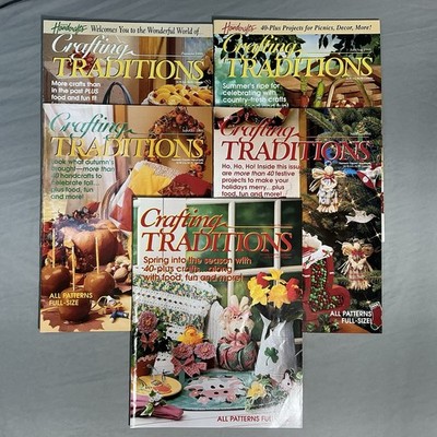 Vintage Crafting Traditions Magazine Lot Of 5 Full Color Full Size Patterns 