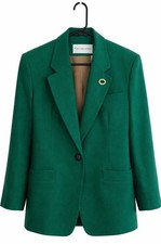 VTG JH Collectibles Green Wool Blazer WMN 4 USA Made Classic Tailored Jacket