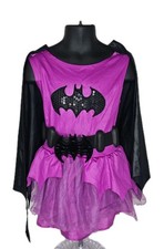 DC Super Hero Girls BATGIRL Costume Child's Size 4-6 Purple Dress, Belt,  Cape