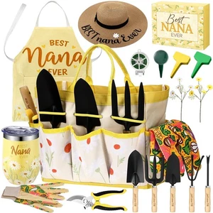 Ensemble d'outils de jardin 16 Pcs avec des gants Tablier Isolation Cup Fourche Sacs de fourche