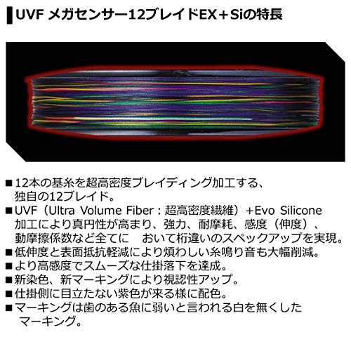 Daiwa PE line UVF Mega Sensor 12 Braid EX+Si 1.2 150m 5 colors