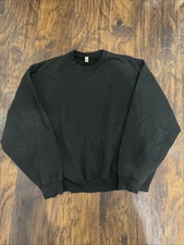 LOS ANGELES APPAREL black (dark Ivy) heavy weight Crewneck Sweater 14oz SIZE XL
