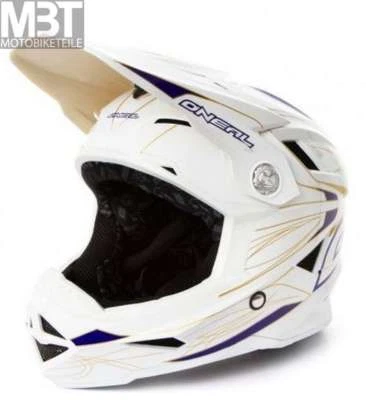 O'Neal Airtech Casco AT-1 Fullface Fidlock Blanco Oro Tamaño L BMX Downhill MTB - Imagen 1 de 4