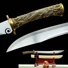 Battle Ready Chinese KungFu Sword Sharp Wushu Broadsword 1095 Carbon Steel Blade
