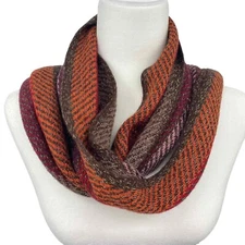 Cejon Scarf Womens One Size Metallic Purple Red Orange Brown Acrylic 104"