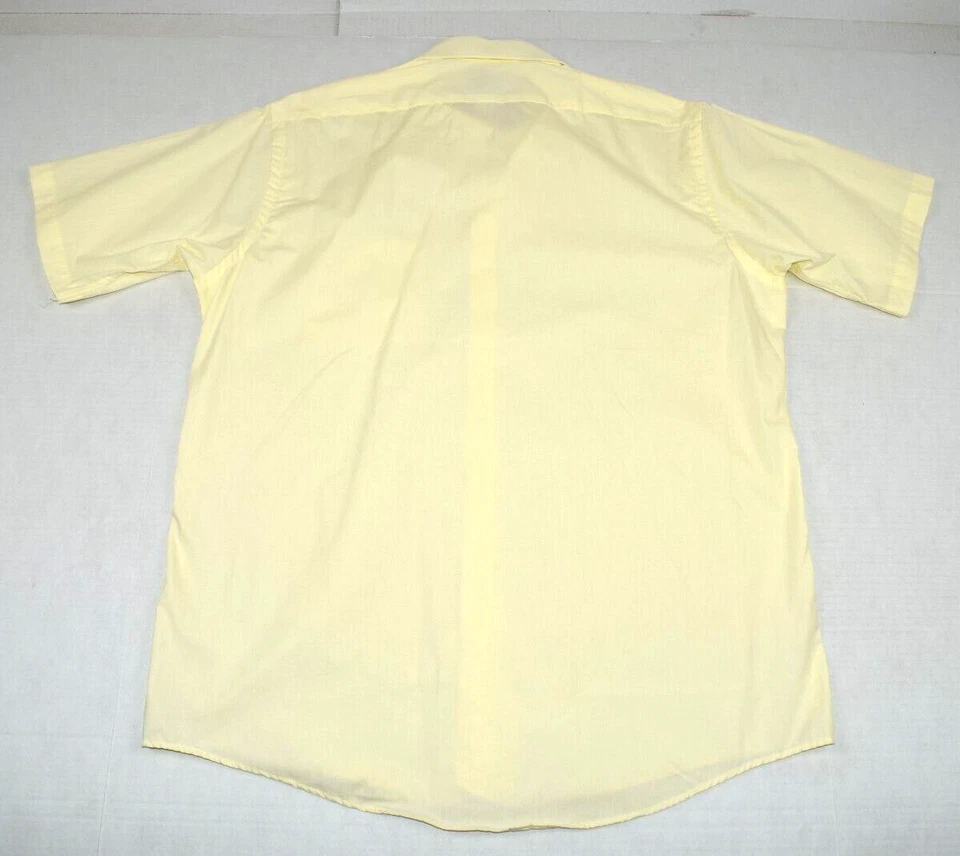 Vintage Leisure Shirt Arrow Bradstreet Size L 70s 1 Pocket Yellow Button Front - Image 3 of 4