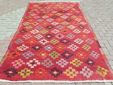 Vintage Sard Nomads Rug, Wool Kilim, Large Tribal Rug 68"X109" Area Rugs, Carpet