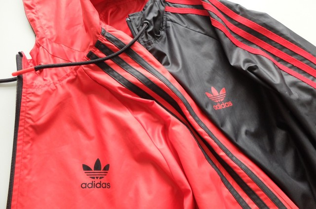 adidas originals three stripe reversible coat in black