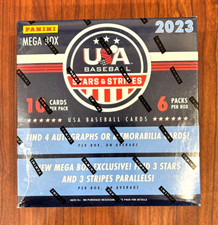 2023 Panini USA Stars & Stripes Baseball Mega Box 4 Auto or Mem - Factory SEALED