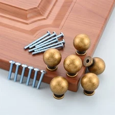 6Pcs Vintage Round Cabinet Knobs Small Ball Kitchen Cabinet Drawer Door Pulls