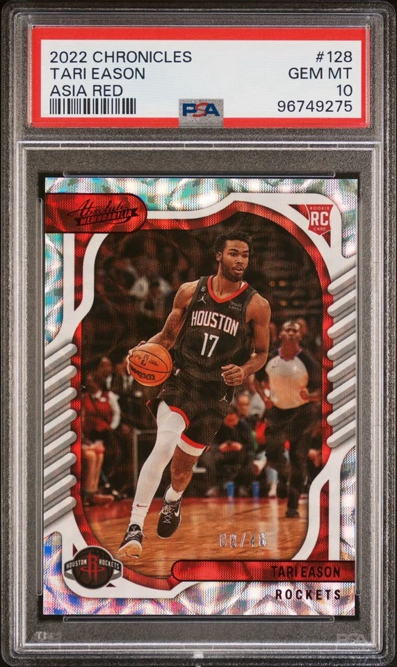 TARI EASON 2022-23 Chronicles 128 Asia Red #/48 PSA 10 GEM MINT RC ROCKETS POP 1 - Image 2 of 4