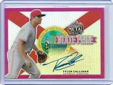 2019 Leaf Metal TYLER CALLIHAN State Pride Pink Prismatic Auto RC 8/20 Reds