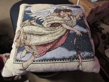 Vintage Angel Christmas Pillow Needlepoint Tapestry Look