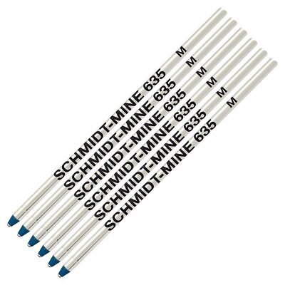 635 Mini Ball Pen Refill - 6 Pack - Blue