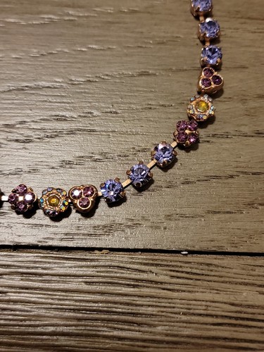 Mariana Necklace Round & Floral Purple,Velvet,Shell,White & Clear Swarovski C... - Picture 5 of 8