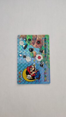 1993 Super Mario World Banpresto Card #10 - Mario VS Bob-ombs    Prism Card