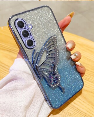 Diamond Quicksand 3D Wings Bracket Cover Glitter Stand For Xiaomi OPPO VIVO Case
