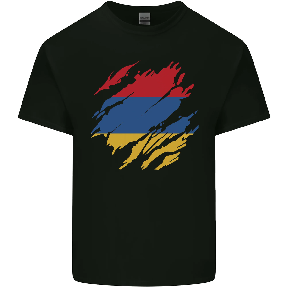 Torn Armenia Flag Armenian Day Football Mens Cotton T-Shirt Tee