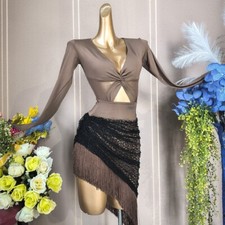 Latin salsa tango rumba Cha cha Ballroom Dance Dress Top Skirt G926 2 Colors