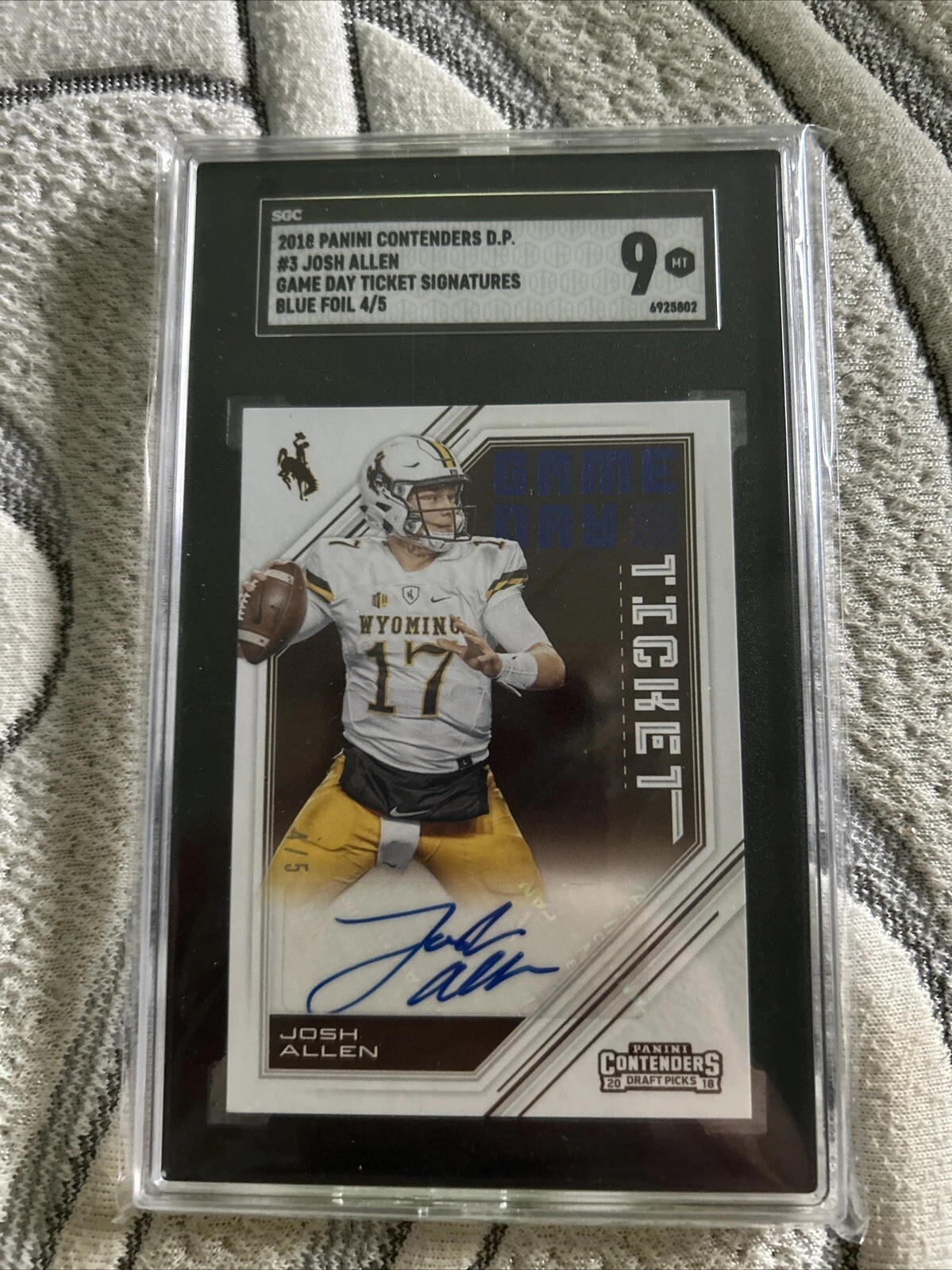 Josh Allen Panini Contenders Draft Picks Game Day Ticket Signatures #3 Blue Foil