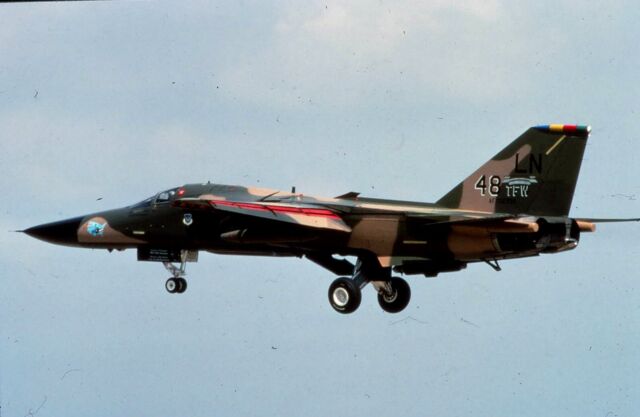 Duplicate colour slide F-111F Aardvark 72448/LN of 48TFW USAF