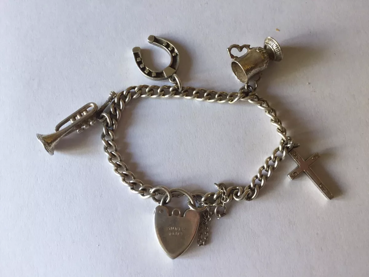 Vintage Georg Jensen 1968 Sterling/925 Charm Bracelet Chain & Lock