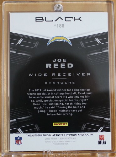Joe Reed Panini Black RC Auto #189/199 Chargers SP Invest Now - Picture 2 of 2