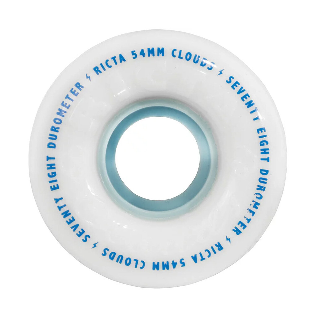 Ricta Skateboard Wheels 54mm CLOUDS WHITE 78A White/Blue Soft Cruiser