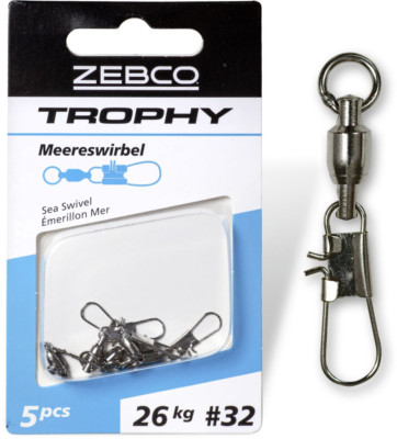 Zebco Trophy Meeres Wirbel 18/20/26/36/40/54kg Sea Fishing 3-5 Stück