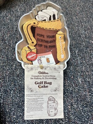 Wilton Golf Bag Cake Pan With Complete Instructions For Baking/ Decorating 