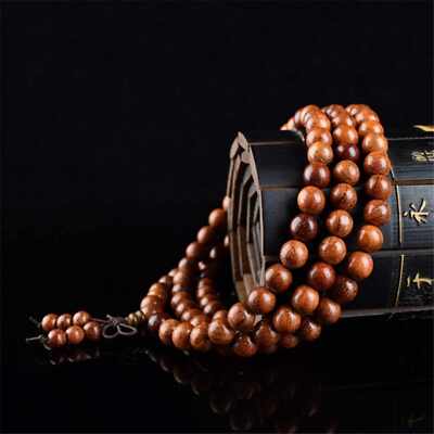 6mm 108 rosewood Buddha bracelet Men's energy Bead zazen Cuff Ethnic