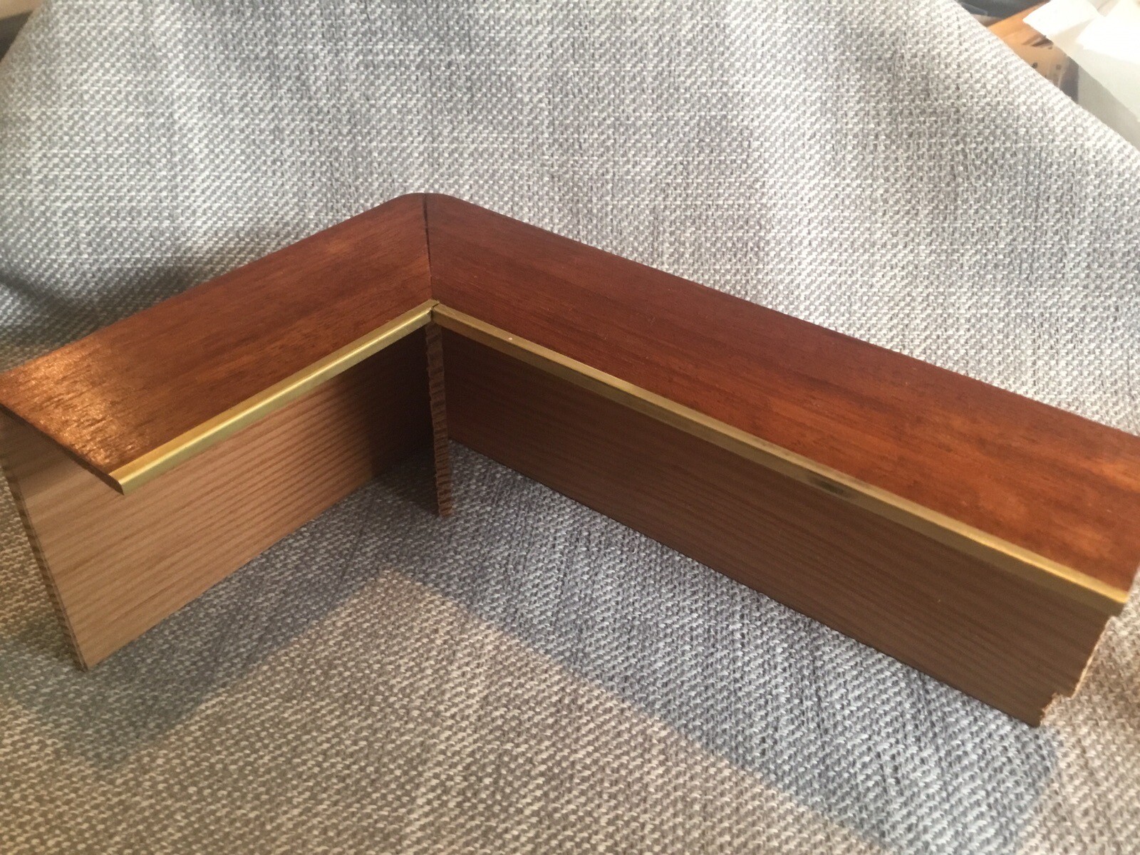 Artisan Dolls House Miniature Mahogany&Pine Shop/Bar Counter With Brass