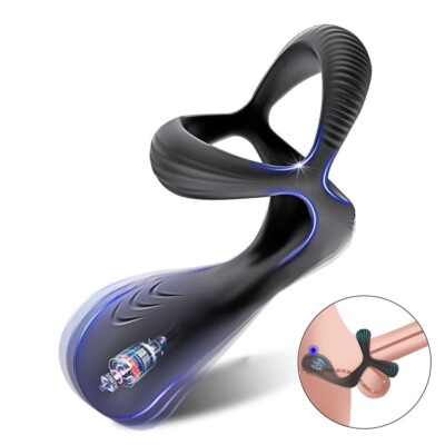 Vibrating Male Penis Erection Enhancer Cock Ball Ring Sex Toys for Men  Couples | eBay