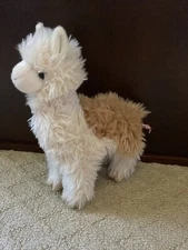Douglas Alice Alpaca Llama Tan White Shaggy Soft Plush Stuffed Toy 1745 EUC