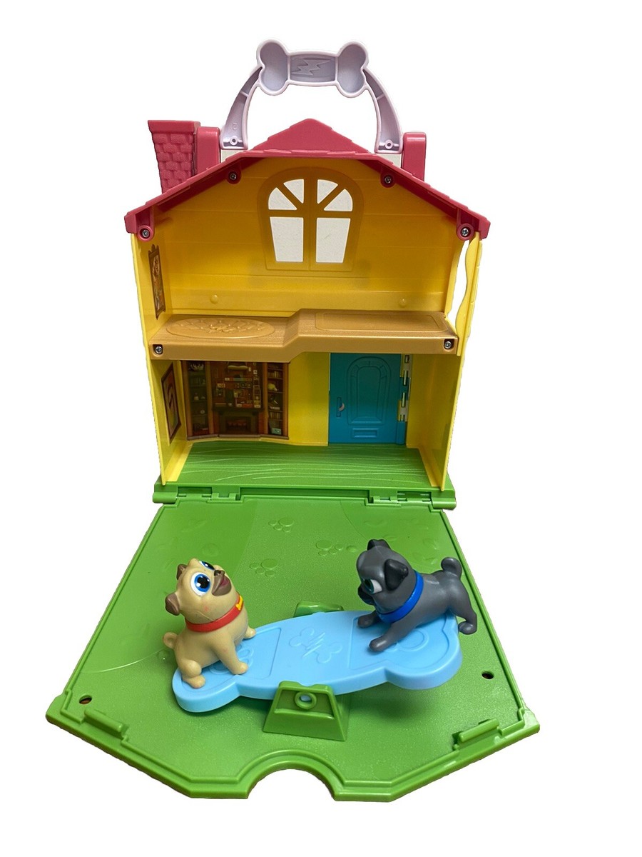Disney Jr Puppy Dog Pals Stow N Go Portable Playset House With Dog Figures