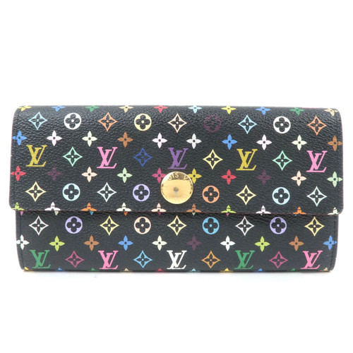 Louis Vuitton Monogram Multicolor Portefeuille Sarah Wallet Noir M93533 Auth