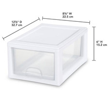 New Stackable Small Plastic Drawers /Clear 24 Pack 6 Quart Storage Organizer
