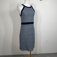 Dolan Sweater Dress Womens Small Blue Knit Sleeveless Sheath Lined Work Office