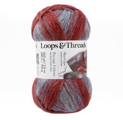 Loops & Threads  Skyscape  Yarn Burgundy & Light Blue Multi