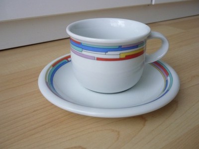 ARZBERG Porzellan-Daily Rainbow-Kaffeetasse mit Untertasse Kaffeegedeck 2-tlg.