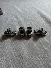 4 Pcs Chrome 3 Way T Glass Cube Connector Clip 3/16" Tempered Glass Shelf Clips